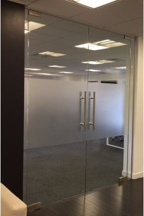 Interior Double Glass Doors, all parts included total size= 2130mm(h)x1815(w)mm