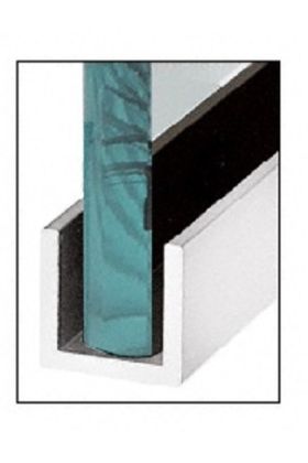 (75mm) 2.7 Meter Glass Partition U channel (Silver Grey)