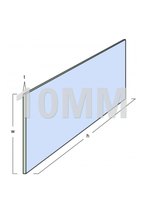 Glass Partitioning 10mm Toughened Glass Panel (2590mm x 900mm x 10mm)