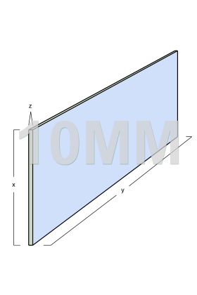 Toughened Glass Panel (2090mm x 100mm x 10mm)