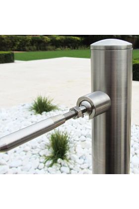 Stainless steel post for cable railing balustarde