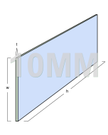 Glass Partitioning 10mm Toughened Glass Panel (2390mm x 250mm x 10mm)